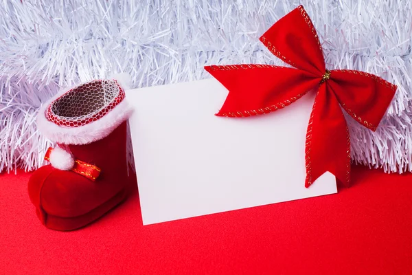 Cartão de saudação e decoração de Natal vermelho — Fotografia de Stock