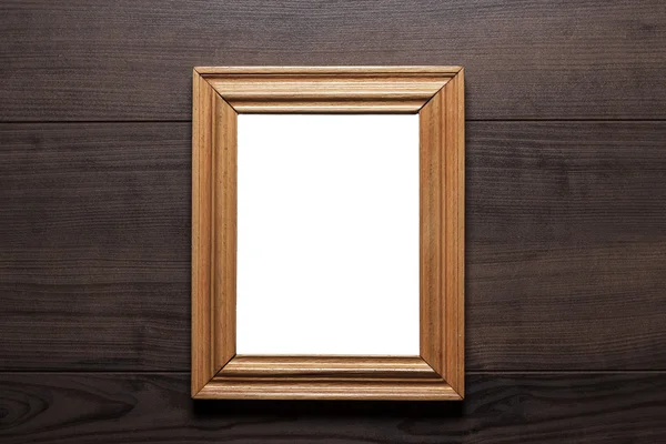 Prázdný rámeček s kopií prostor na dřevěné stěně obrazce — Stock fotografie