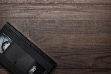 ahşap arka plan eski retro video kasedi