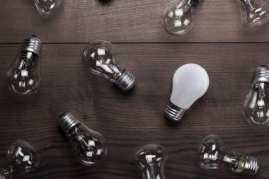 ampul benzersiz concept ahşap tablo