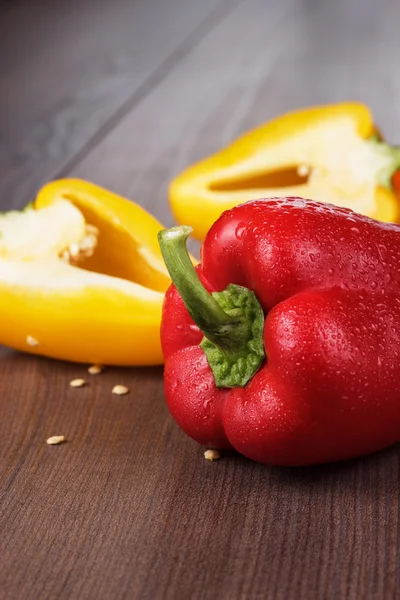 Sweet peppers on the table — Stock Photo, Image