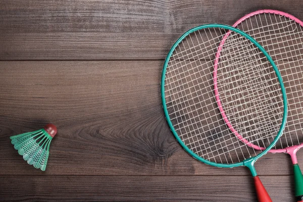 Federball und Badmintonschläger — Stockfoto