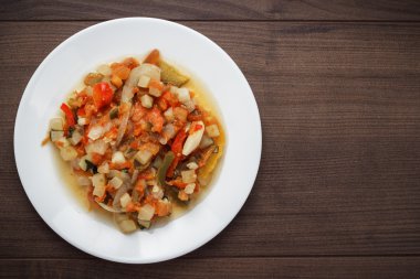 sos plaka ile haşlanmış sebze