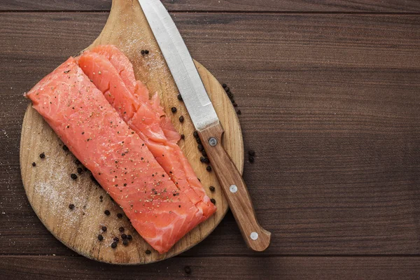 Salted trout on the hardboard — Stock Photo, Image