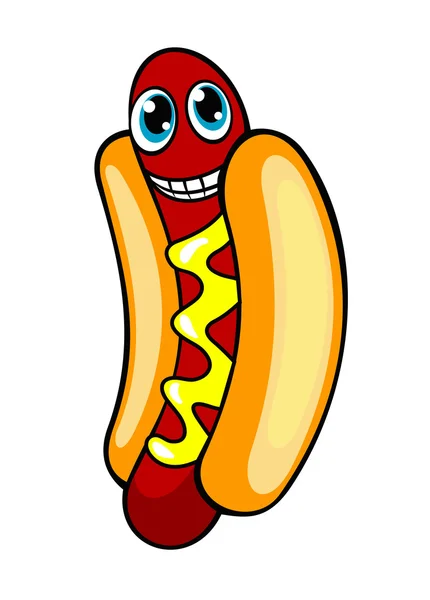 Cartoon hotdog — Stockvector