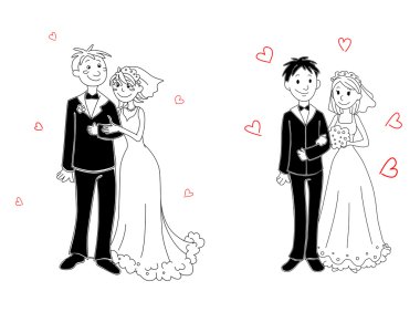 Doodle çift düğün üzerinde