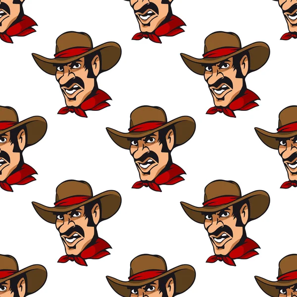 Fundo sem costura com cowboy em chapéu —  Vetores de Stock