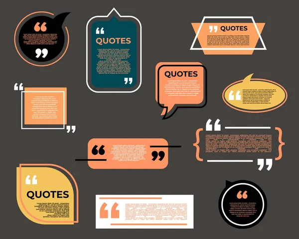 Quote Bubble Boxes Chat Messages Comment Note Quotes Vector Icons — Stock Vector