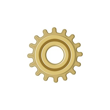 Dönen dişli mekanizması izole hareket iletim ögesi otomasyon bileşeni simgesi. Vektör çarklı otomotiv ayarları, mühendislik süreci tekerlek vites nesnesi, fonksiyon ve yapılandırma