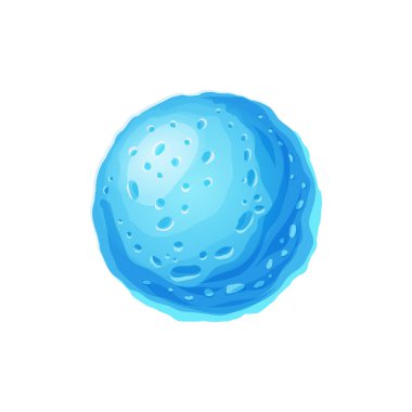 Buz fütüristik gezegen mavi fantezi dünyasını izole etti. Oyun arayüzü tasarım elementi. Buz ve kardan oluşan vektör fantezi gezegen, buzul küre, gelecekçi yabancı dünya. Yaşanabilir evren, donmuş gezegen