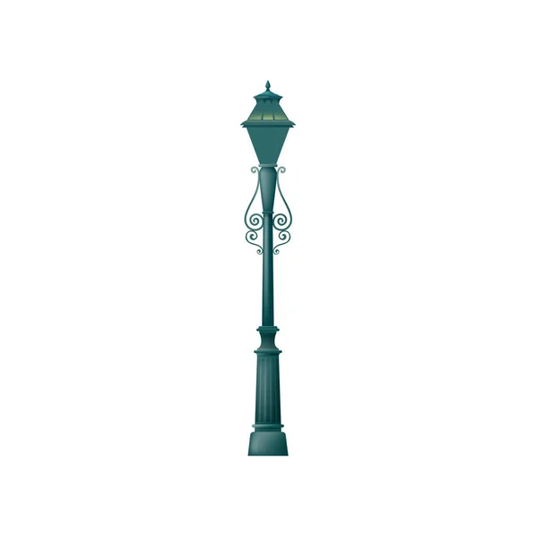 Old Street Lamp Light Post Isolated Pole Pillar Vector Outdoor — Stock Vector