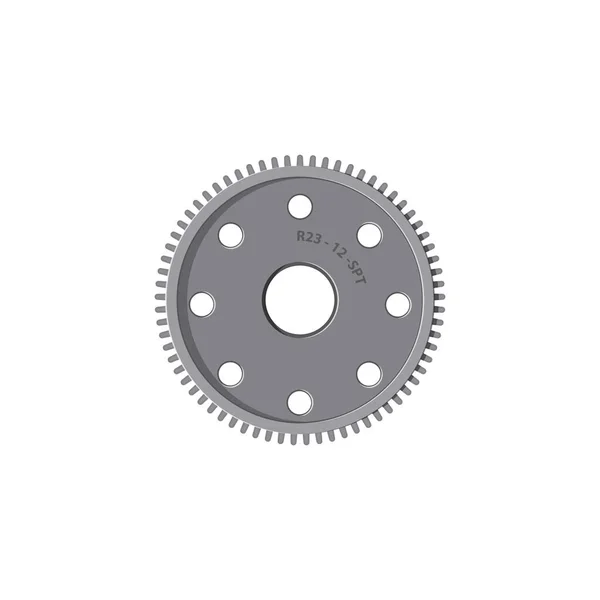 Vehicle Machinery Gear Isolated Bearings Gasket Realistic Icon Vector Grease — Stock Vector