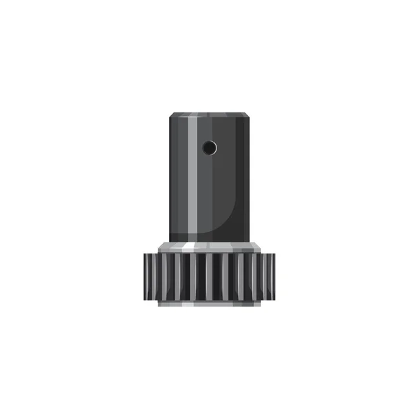 Engrenagem Spline Eixo Isolado Componente Automação Ícone Realista Fio Vetorial — Vetor de Stock