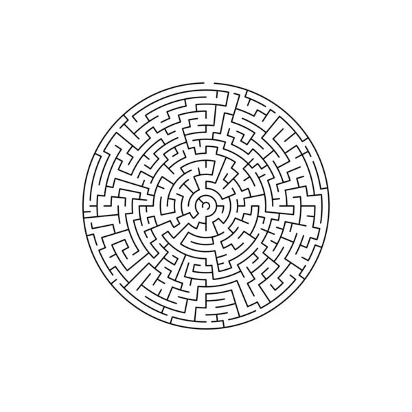Labyrint Vchodem Výstupem Kolo Bludiště Hra Izolované Hádanky Pro Děti — Stockový vektor