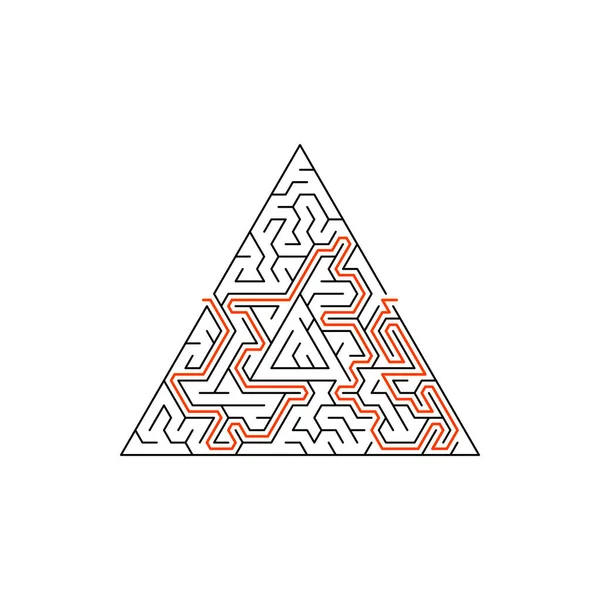 메이즈 게임은 삼각형 미로의 방법으로 고립된 퍼즐을 가지고 있습니다 벡터는 — 스톡 벡터