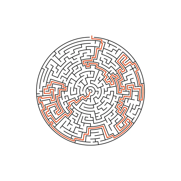 Labyrint Vzdělávací Výzva Duševní Puzzle Najít Cestu Správnou Odpověď Klíč — Stockový vektor