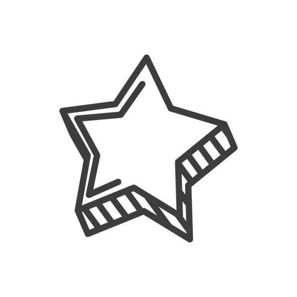 Звездный Ручной Рисунок Swash Каракули Изолированный Контур Значок Векторный Символ — стоковый вектор