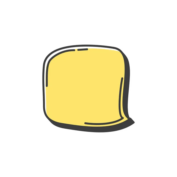 思考或说信息泡沫 聊天记录符号孤立对话或谈话提纲言语泡沫 矢量聊天或信息盒 黄色气球涂鸦风格的思维符号 — 图库矢量图片