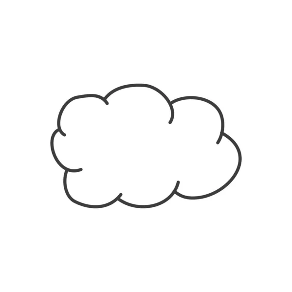 Nube Vacía Dibujada Mano Para Notas Icono Contorno Aislado Charla — Vector de stock