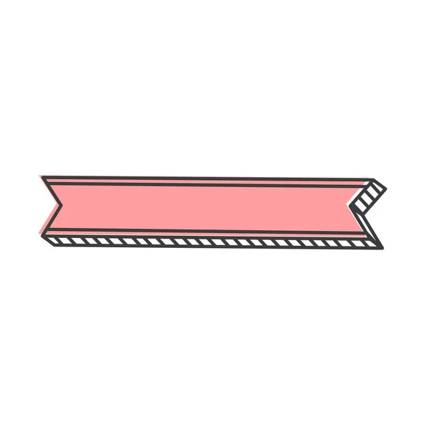 纹章横幅 粉红色抽象板纹章符号 边框空白 具有涂鸦风格的矢量老式彩带 手工绘制的复古旗帜或带有备用位置的信息板 导航板 — 图库矢量图片