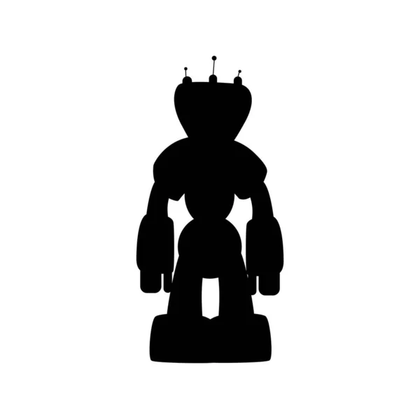 Giant Robot Mechanical Sci Futuristic Kids Toy Isolated Black Silhouette — Stock Vector