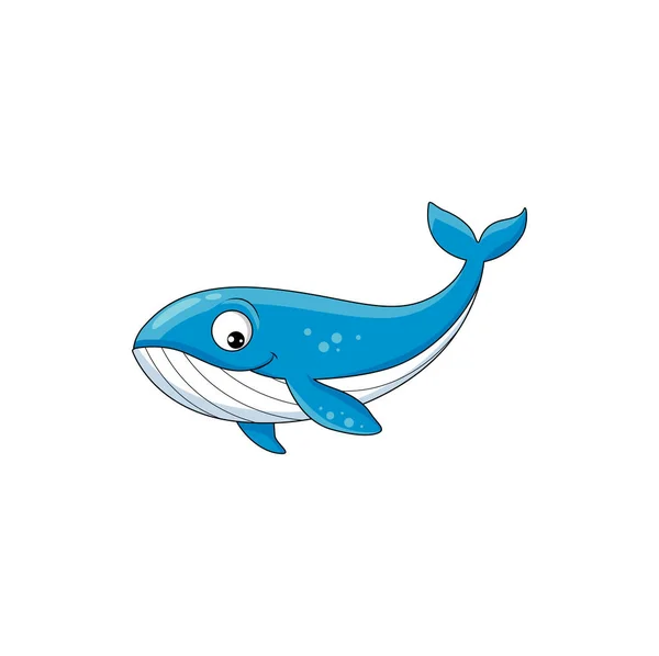 Marine Vis Cachalot Sperma Walvis Cartoon Karakter Geïsoleerd Schattig Grappig — Stockvector