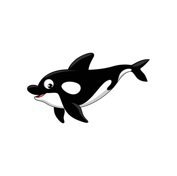 Cachalot Sperm Whale Isolated Marine Fish Cartoon Character Funny Aquatic — Stock Vector