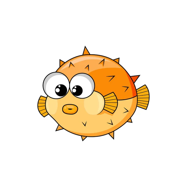 Fugu Fish Isolated Japanese Poison Pufferfish Funny Cartoon Character Cute  Stock Vector Image by ©buchan #549045646