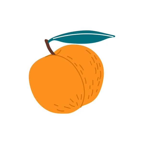 Кроватка Персик Апельсиновая Слива Икона Плоского Карикатурного Стиля Векторные Летние — стоковый вектор