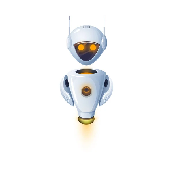 Humanoid Robot Izolowane Nowoczesne Dzieci Zabawki Biały Robot Przyjazny Bot — Wektor stockowy