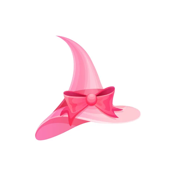 Νεράιδα Καπέλο Νονά Μαγικό Κωνικό Ροζ Κεφάλι Μεγάλο Τόξο Μετάξι — Διανυσματικό Αρχείο