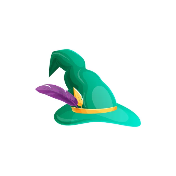 Απόκριες Καπέλο Σχήμα Κώνου Κορδέλα Και Χρώμα Φτερά Απομονωμένο Εικονίδιο — Διανυσματικό Αρχείο