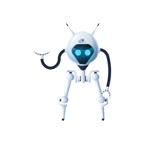 Cyberpunk Produziert Cyborg Elektronische Androidautomatisierung Isolierte Ikone Vektorroboter Mit Saugkrallen — Stockvektor
