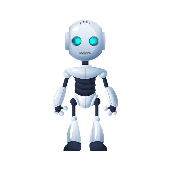 Zukunftsroboter Mit Händen Und Beinen Vollständiges Porträt Isolierten Roboter Hallo — Stockvektor