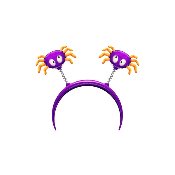 Funny Cartoon Spiders Halloween Creepy Headband Isolated Icon Vector Head — Stock Vector