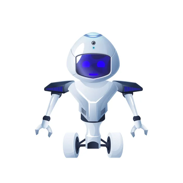 High Tech Intelligencia Segítő Robot Automatizálás Kerekek Kézzel Karmok Elszigetelt — Stock Vector