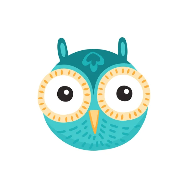 Owlet Howlet Face Mask Isolated Owlet Head Icon Flat Cartoon Vector Graphics