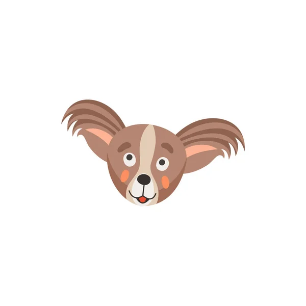 Chihuahua Cachorro Cão Raça Cabeça Retrato Isolado Plana Desenho Animado Vetores De Bancos De Imagens Sem Royalties