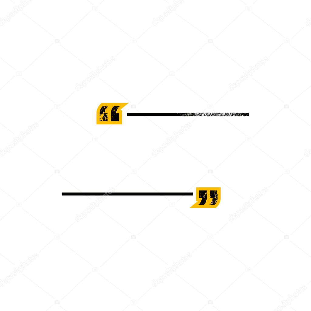 Quote box frame isolated quotation, comment, message border mark. Vector inverted commas or brackets, sentence or dialogue mark, paragraphe headline or citation, reference or opinion blank lines