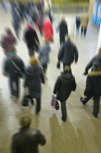 Crowd on a metro station — Stock Photo, Image