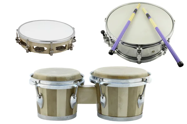 Pandeireta e tambores — Fotografia de Stock