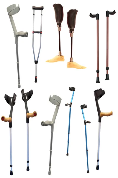 拐杖和假肢装置 — 图库照片
