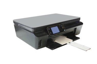 Beyaz arka plan altında izole baskı makinesi