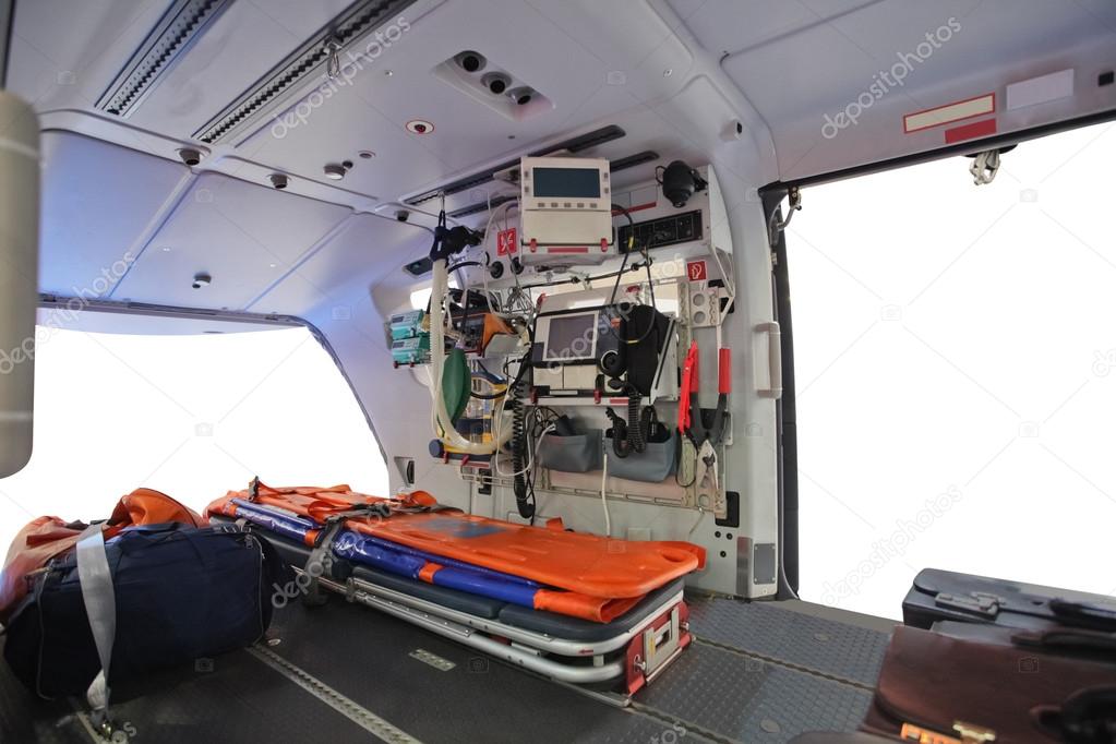 an empty ambulance helicopter