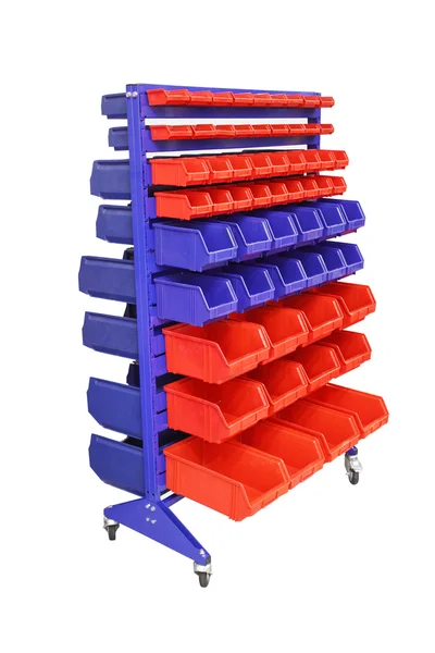 Tool boxes on the mobile stand — Stock Photo, Image