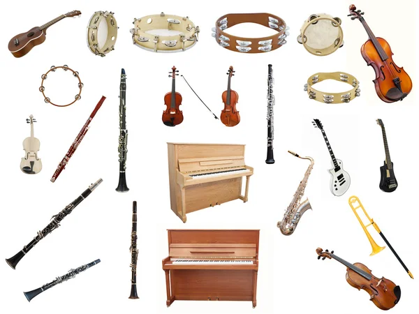 Различные музыкальные инструменты — стоковое фото