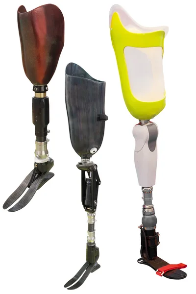 Artificial limbs under the white background — Stock Photo, Image