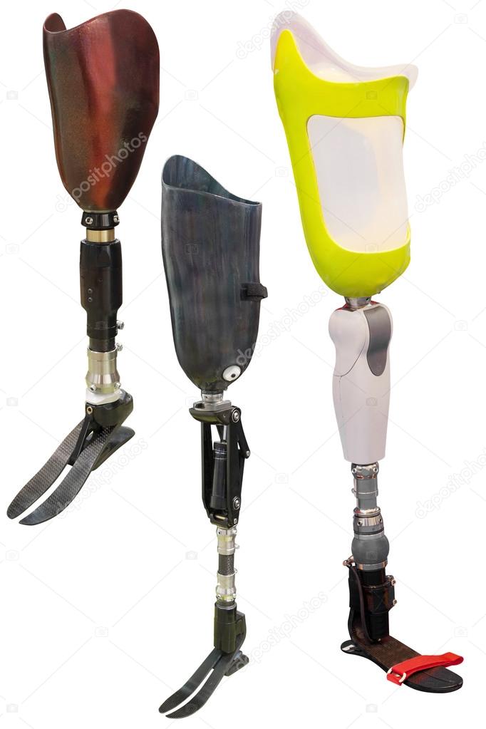 artificial limbs under the white background