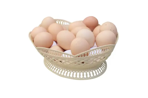 A imagem da cesta com ovos — Fotografia de Stock