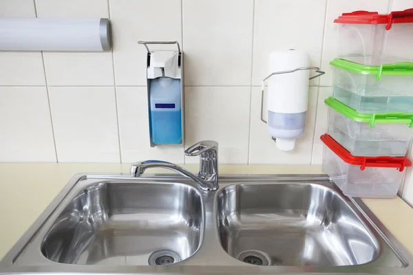 Plumbing in a kitchen — Stock Photo, Image